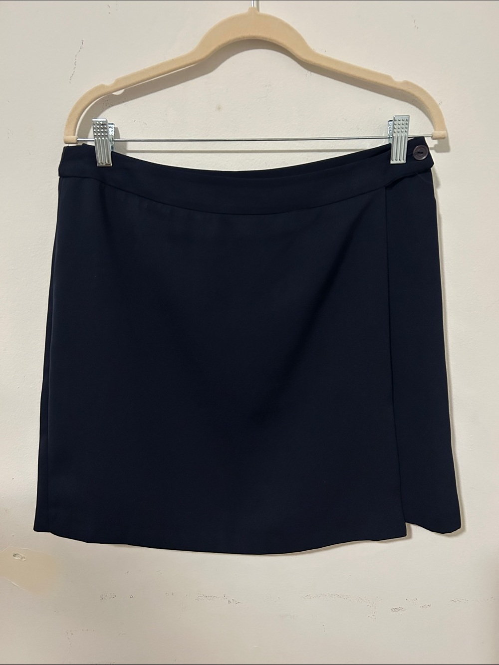 Classic Suzy Shier Neutral Everyday Dark Navy Wrap-Style Skirt- Women- Size 7